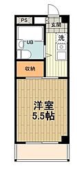 レジデンス大和田 1Kの間取図画像
