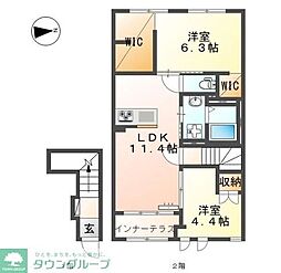 ハートランド長沼I 2LDKの間取図画像