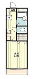 グリーンパーク 1Kの間取図画像