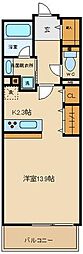 ロイヤルパークス若葉台 1Kの間取図画像