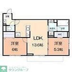 ルオント 2LDKの間取図画像