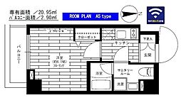 ステージグランデ八王子 1Kの間取図画像