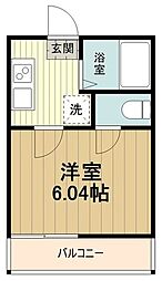 クーネル八王子 1Kの間取図画像
