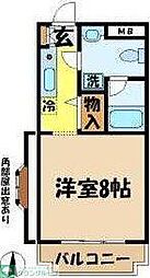 プリムヴェール聖蹟 1Kの間取図画像