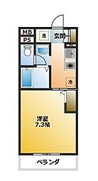 Cs 19 HIJIKATA 1階1Kの間取り