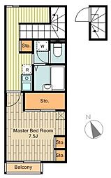 レオパレスライト　I 2階1Kの間取り