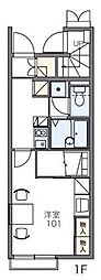 レオパレスクレストコート 1階1Kの間取り