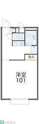レオパレスグレイス 2階1Kの間取り