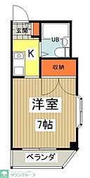 甲ノ原セントジュエル 3階ワンルームの間取り