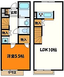 レオネクスト桑の葉 1階1LDKの間取り