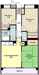 ヴェルドミールヤジマ 3階3LDKの間取り