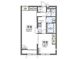 レオパレスノウムレジデンスII 1階1LDKの間取り