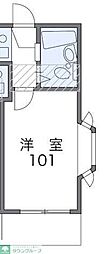 レオパレス小比企 2階1Kの間取り