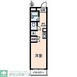 JR中央線 八王子駅 徒歩7分の賃貸マンション 9階ワンルームの間取り