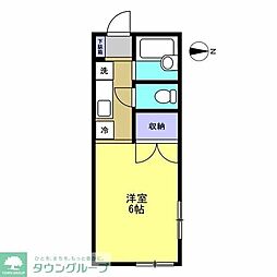 京王相模原線 南大沢駅 徒歩14分の賃貸アパート 1階1Kの間取り