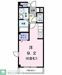 京王相模原線 京王堀之内駅 徒歩11分の賃貸マンション 3階ワンルームの間取り