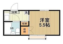 京王高尾線 京王片倉駅 徒歩12分の賃貸アパート 1階ワンルームの間取り