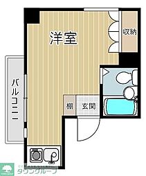 JR八高線 八王子駅 徒歩9分の賃貸マンション 5階ワンルームの間取り