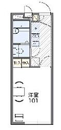 レオパレスアムリタ 1階1Kの間取り
