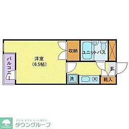JR中央線 西八王子駅 徒歩7分の賃貸マンション 3階1Kの間取り