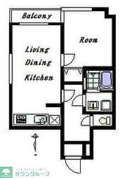 JR中央線 西八王子駅 徒歩14分の賃貸アパート 2階1LDKの間取り