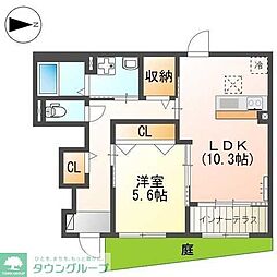 エル・クーレ 1階1LDKの間取り