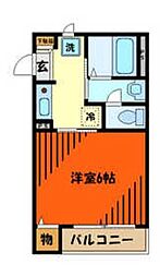 グランルミエール 2階1Kの間取り