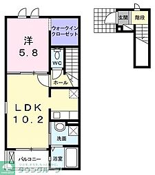 パレス　センチュリー 2階1LDKの間取り