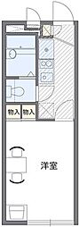 レオパレスルキア 2階1Kの間取り