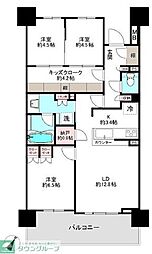 クレヴィア豊田多摩平の森ＲＥＳＩＤＥＮＣＥ 9階3LDKの間取り