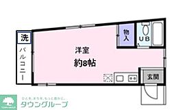 リエパレス立川 1階ワンルームの間取り