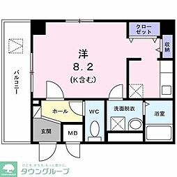 ハイツ・コスモス 1階1Kの間取り