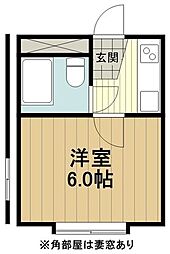 パレスペガサス 1Kの間取図画像