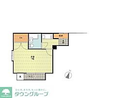 オールドシティハイツ 1階1Kの間取り