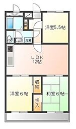 リバーサイドソシア 2階3LDKの間取り