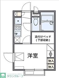 レオパレスコーラル子安 2階1Kの間取り