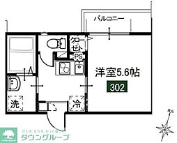 MELDIA堀之内3丁目 3階1Kの間取り