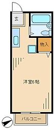 京王相模原線 京王堀之内駅 徒歩10分の賃貸マンション 4階1Kの間取り