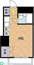 多摩都市モノレール 大塚・帝京大学駅 徒歩10分の賃貸アパート 2階ワンルームの間取り