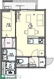 JR中央線 西八王子駅 徒歩9分の賃貸アパート 2階1LDKの間取り