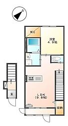 アルテサーノ 2階1LDKの間取り