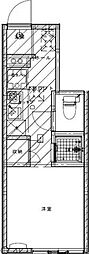 JR横浜線 片倉駅 徒歩9分の賃貸アパート 1階ワンルームの間取り