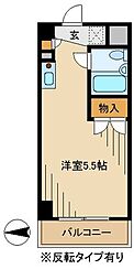 ONE’sRESIDENCE立川錦町 1階ワンルームの間取り