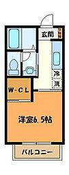 JR中央線 八王子駅 バス7分 福祉会館下車 徒歩4分の賃貸アパート 2階1Kの間取り