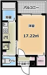 ラ・パーチェ西八王子 3階1Kの間取り