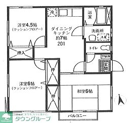 サンコート 201 2階3DKの間取り