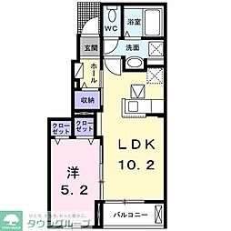 JR中央線 西八王子駅 バス15分 二分方小下車 徒歩6分の賃貸アパート 1階1LDKの間取り