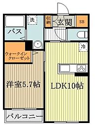 多摩都市モノレール 桜街道駅 徒歩3分の賃貸マンション 3階1LDKの間取り