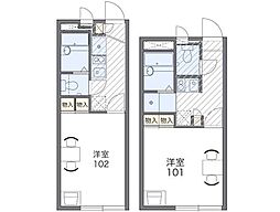 レオパレスハイツ旭が丘Ａ 1階1Kの間取り