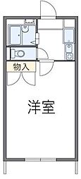 レオパレスピア 1階1Kの間取り